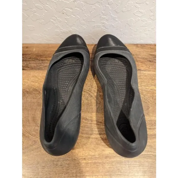 CROCS Patent Cap Toe Slip-On Flats Ballet Shoes black‎ Size 9 Women’s - Image 5