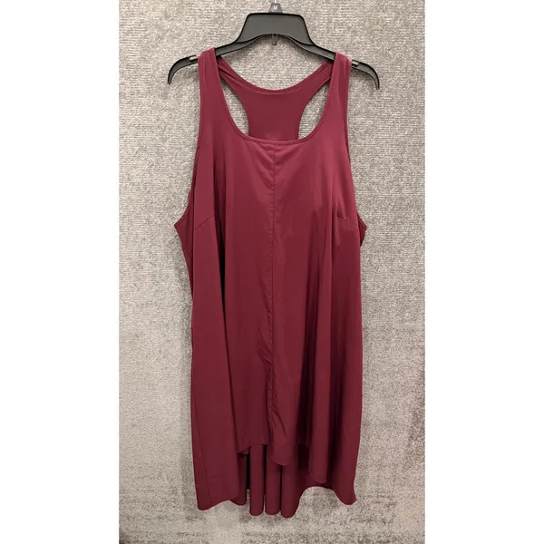 Free Fly Women Dress Medium Burgundy High-Low Racerback Bamboo Blend Pockets - Image 6