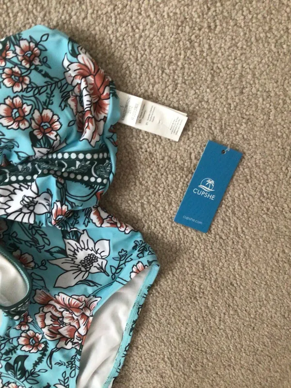 Cupshe Tranquil Blues Floral One Piece Swimsuit—Sz Small—Nwt - Image 9