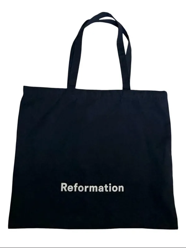 Reformation Black Canvas Logo Tote - Image 2