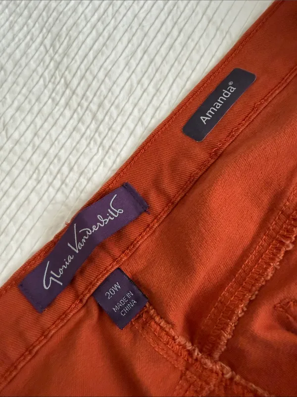 Gloria Vanderbilt Amanda cotton jean in burnt orange 20W Short - Image 3