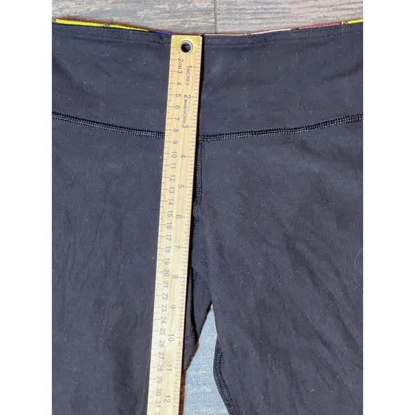 Lululemon Reversible Wunder‎ Under Crop Black Leggings Size 4 Multi Color Yoga - Image 6