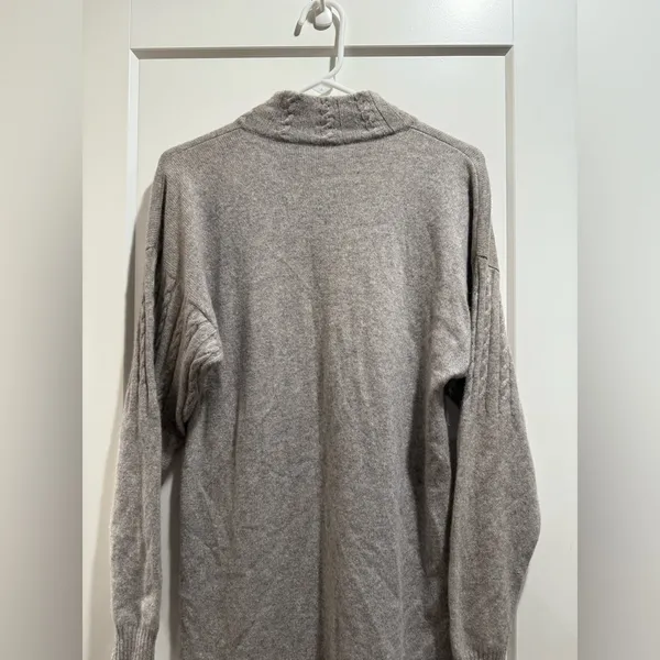 Gray Knit Sweater Dress with Pocket 100%Cashmere Size‎ M - Image 3