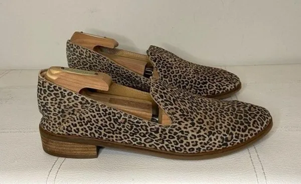 Cahill Leopard Print Loafer Eyelash Sophia Leather Loafers Size 10 - Image 6