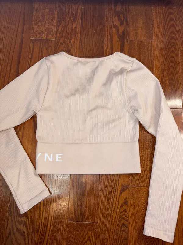 Offline aerie pink cropped ribbed workout gym top - Image 7