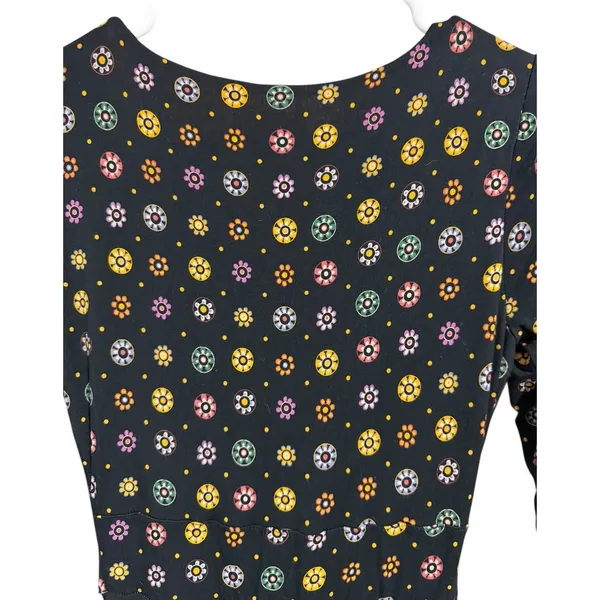 Maeve‎ Anthropologie Archival Midi Motif Faux Wrap Dress Women's Size X-Small - Image 4