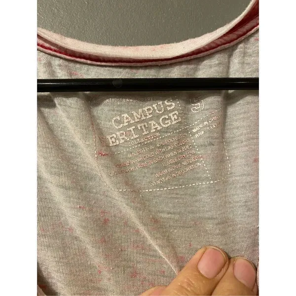 Campus Heritage Red Burnout V Neck Short Sleeve Oklahoma Sooners OU Size S - Image 4