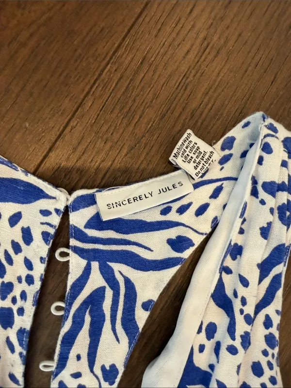 Sincerely Jules Blue and White Printed Maxi Dress Size XS - C26-036 - Image 2