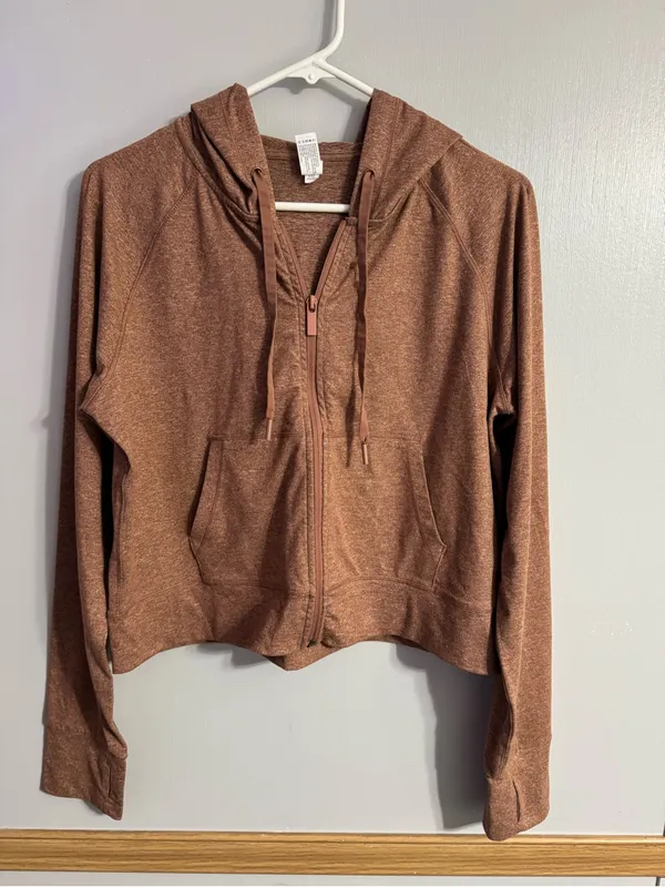 Yogalicious Lux Women's Zip Hoodie Light Brown in Size Medium - Image 6