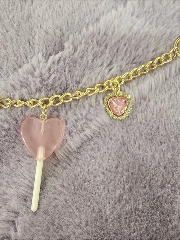 Coquette Charms Purse Chain ~ Kawaii Strawberry, Lollipop‎ & Strawberry Charms - Image 6