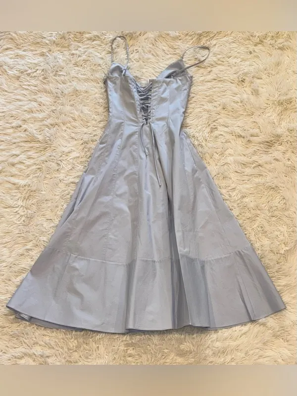 NEW House of CB Millie Bluebell Corset Bodice Stretch Cotton midi Dress sz XS - Image 8