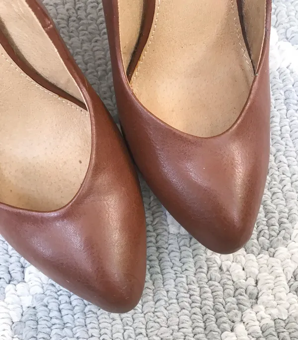 MIA closed Toe Brown Leather Wedge High Heel - Image 8
