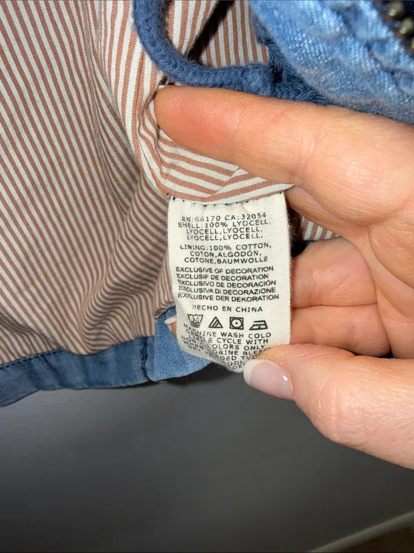 Anthropologie Marrakech anorak utility chambray jacket size XS petite - Image 5