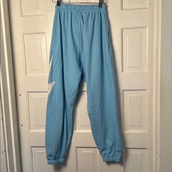 Aviator Nation Light Blue Womens Sweat Pants Size Small Lightning Bolt - Image 5