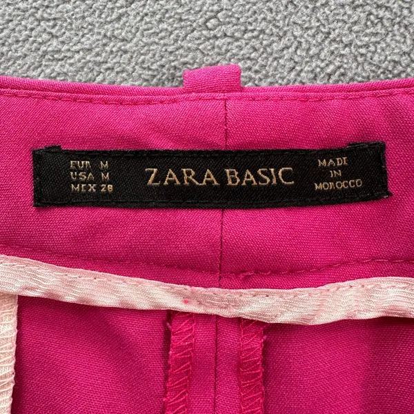 ZARA BASIC Womens Pink Tailored Trousers Cropped Ankle Length Size M Classic - Image 6