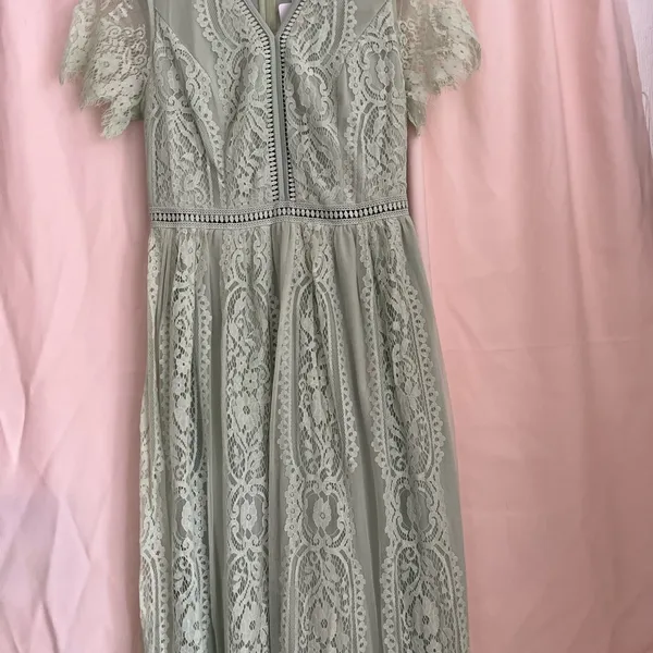 Merokeety Green Flutter Sleeve Sundress for Wedding Guest - Image 3