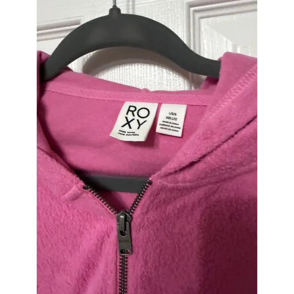 Roxy Womens Pink Quarter Zip Fleece Hoodie Sweatshirt Size‎ Large ERJFT04561 - Image 3