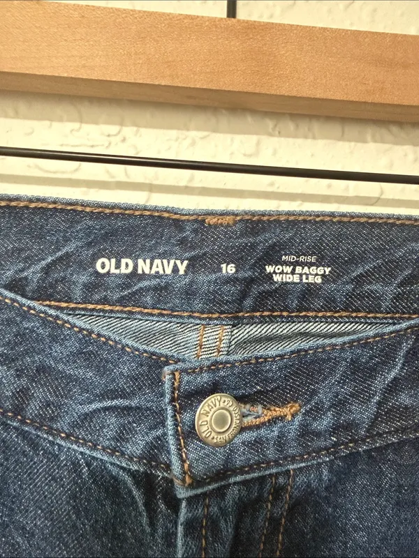 NWT OLD NAVY Mid Rise WOW Baggy Wide Leg Blue Jeans Size 16 - Image 6