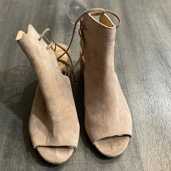 Schutz Binalia Lace Up Suede Block Heel Sandals size 6 - Image 3