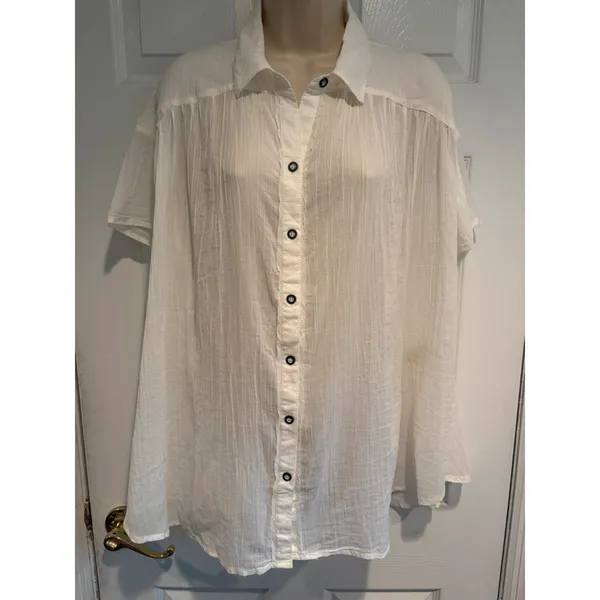 Free People We The Free Float‎ Away Shirt White Cotton Boho XS NWT Festival chic - Image 2