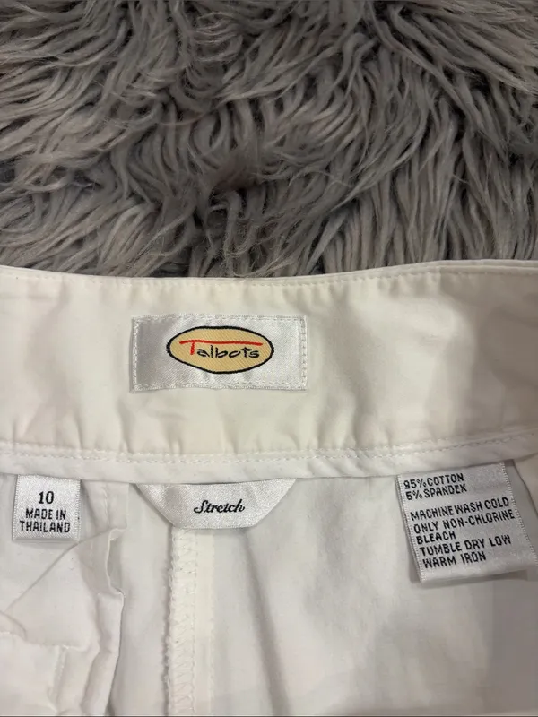 Talbots stretch cotton twill Bermuda length shorts white 10 - Image 3
