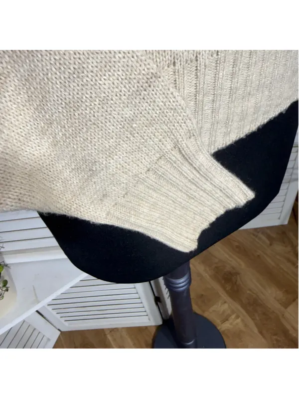 Vintage 90s sweater light beige preppy lightweight granola girl USA academia S - Image 8