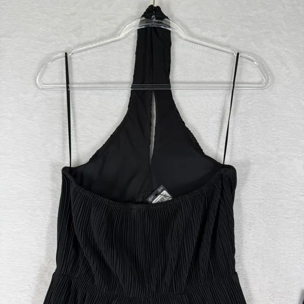 Vero Moda VMAURORA Black Plisse‎ Halterneck Wide Leg Jumpsuit NWT 10304757 XXS - Image 10