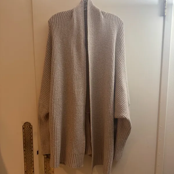 American eagle Aerie Beige Open-Front Cardigan knit sweater size large - Image 5