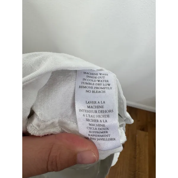 Frank & Eileen Jameson White Cotton Linen Jogger‎ Pants Size 12 Made in USA - Image 5