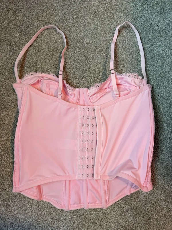 Forever 21 Pink Lace Corset Tank Top - Image 2