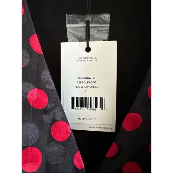 NWT Re/Done Polka Dot 80s Silk Dress Size XS - Image 7
