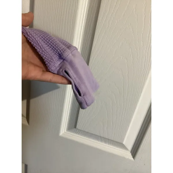 Offline by Aerie Purple Waffle Knit V Neck Long Sleeve Thumbhole Top XS - Image 4