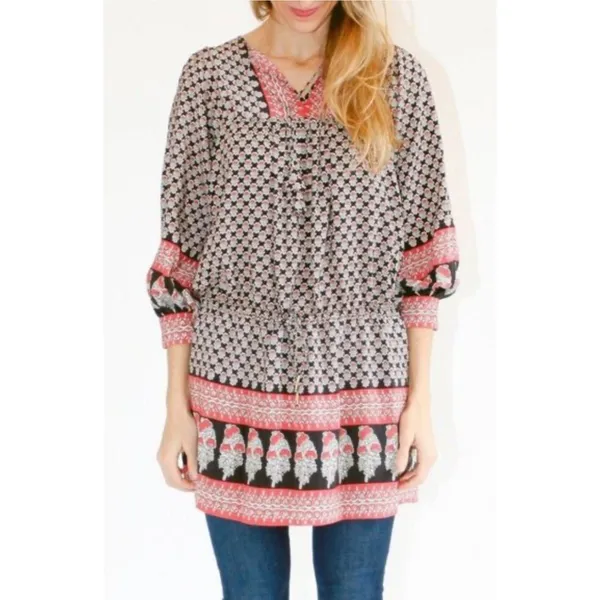 Ulla Johnson Bazaar Silk Mini Blouson Dress Light Indian Floral Print Size 2 - Image 6