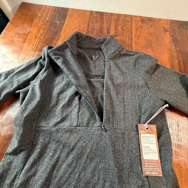 Kyodan Outdoor Womens Herringbone Quarter Zip Pullover Grey Large NWT Gray - Image 10