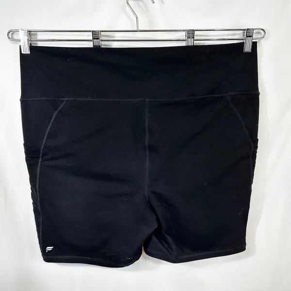 Fabletics Plus Size 3X Shorts Power Hold Side Pockets Solid Black High Rise 1193 - Image 4
