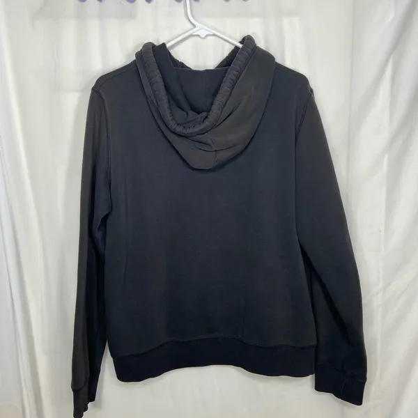 Hollister women’s black embroidered‎ letter pullover hooded sweatshirt medium - Image 7