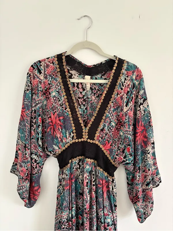 Anthropologie Raga Floral Kimono Maxi Dress Size XS - Image 5