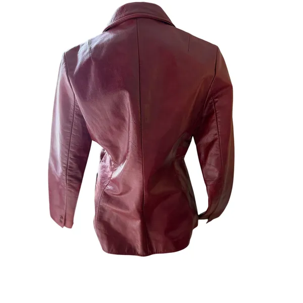 Vintage Y2K GAP Red Leather Blazer XS 100% Genuine Leather 2000 - Image 7