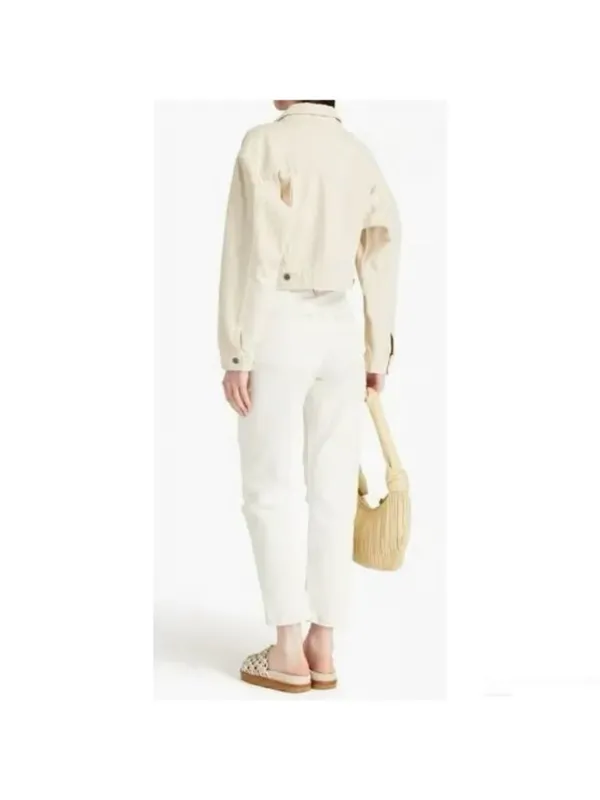 Frame Jeans Size 25 Off White Distressed High‎ Rise Button Fly Rigid Alternative - Image 3