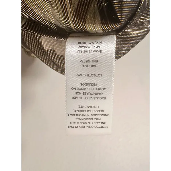 ML Monique‎ Lhuillier Dress Womens 0 Metallic Floral Silk Halter Midi 4412419 - Image 8