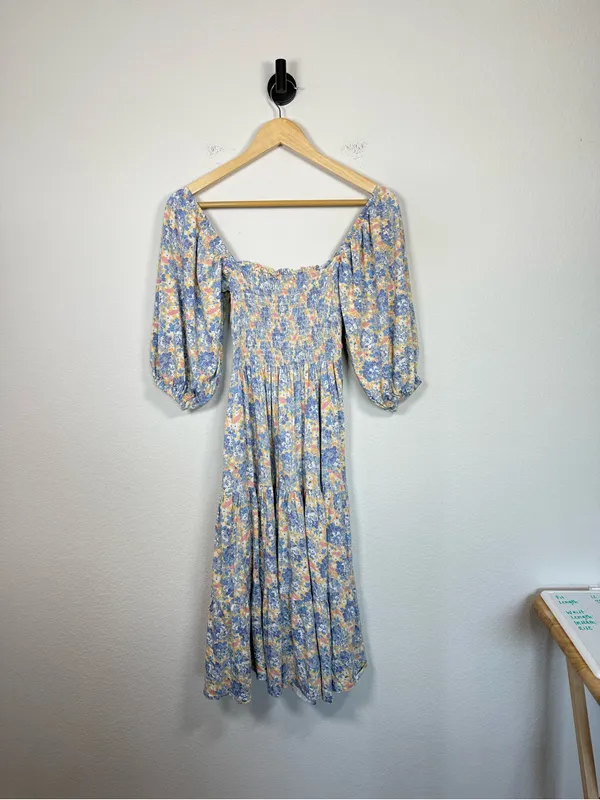 Polo Ralph Lauren Denim & Supply Floral Smocked Midi Dress Cottagecore XS - Image 14