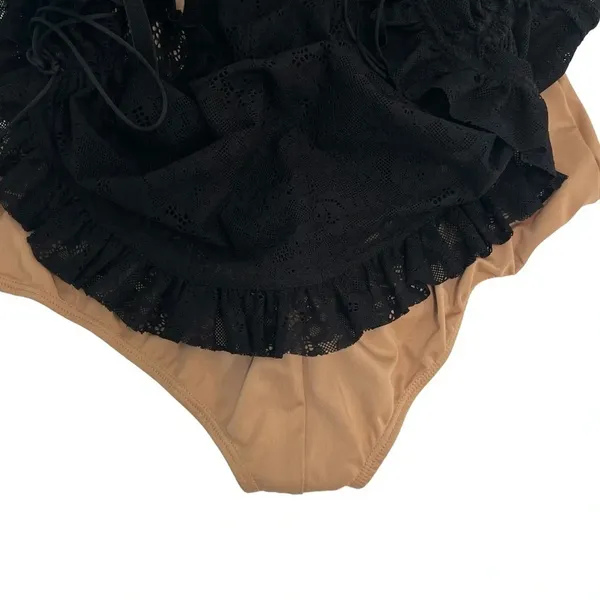 For Love And Lemons Gracie Lace Slip Dress Black Sheer Dark Romantic Corset S - Image 11