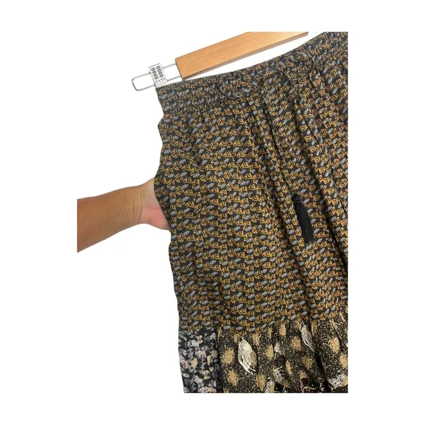 Earthbound Pants Womens Small Black Patchwork Palazzo Boho Hippie Festival Artsy - Image 4