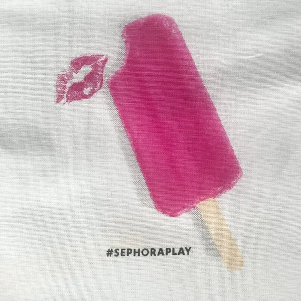 Sephora Kiss Popsicle Drawstring Cloth MakeUp Delicates Travel Bag White New - Image 2