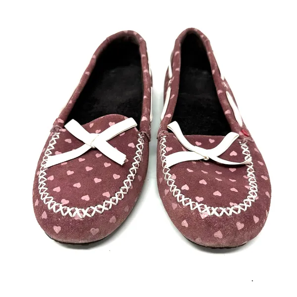 Ugg Size 6‎ Moccasins Red Heart Valentine Slip On House Shoe Flats Sherpa Lined - Image 2