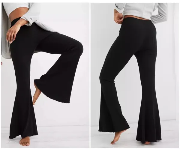 Aerie Kick-It Ribbed High-Waisted Super Flare Pants - Image 2