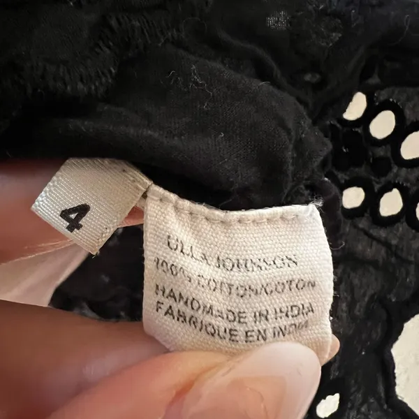 Ulla Johnson black smocked waist scalloped eyelet lace skirt WOMENS 4 - Image 5