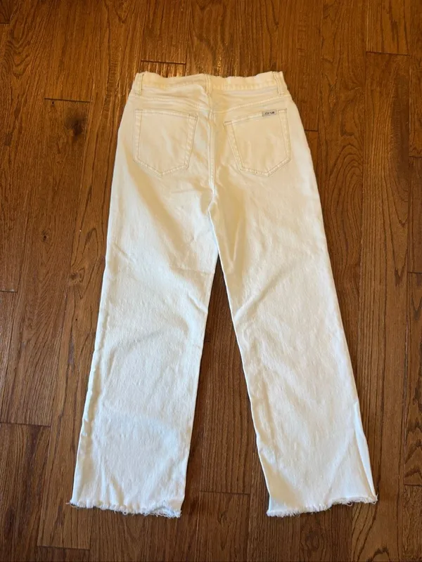 Joe’s jeans high rise white crop jeans wide leg size 25 - Image 7