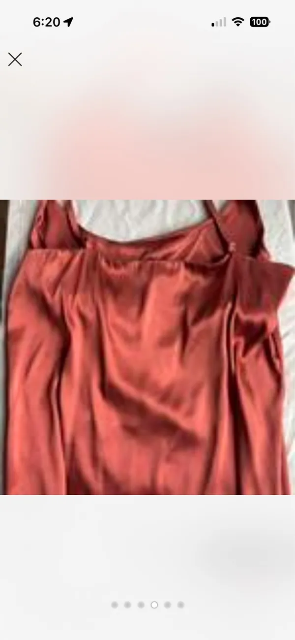 New York & Company Burnt Orange/Rust Satin Cami Top Size L Y2K 1990's Going Out Party Day-to-Night Classy Layers Resort Vacation Date Night Silky - Image 4