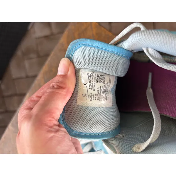 Jordan Air 1 Low GS 7Y 8.5W Glacier Blue White‎ Iridescent Sneakers FN7366-400 - Image 8